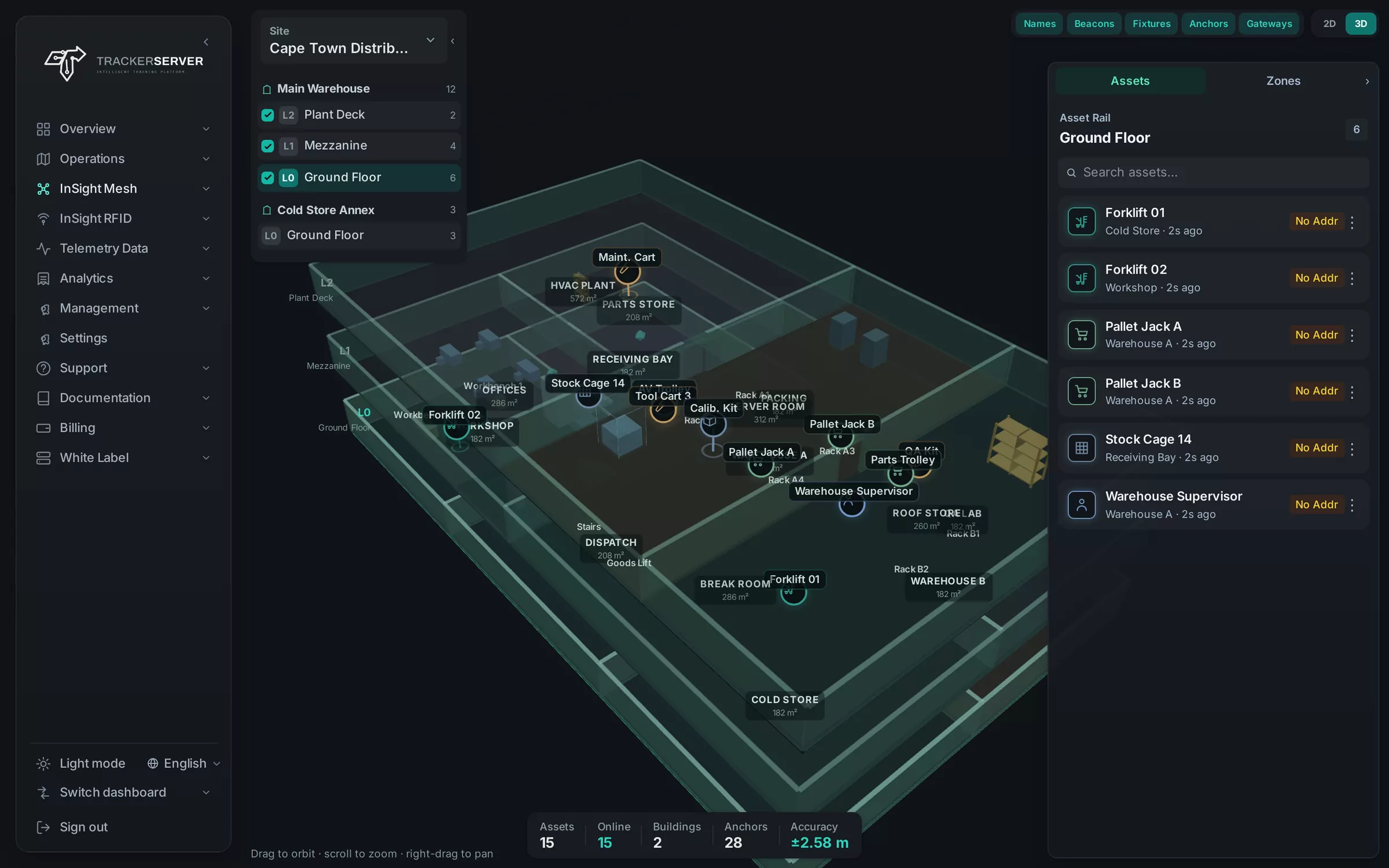 A client's building in 3D, on a tracking platform under the operator's brand